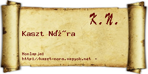 Kaszt Nóra névjegykártya